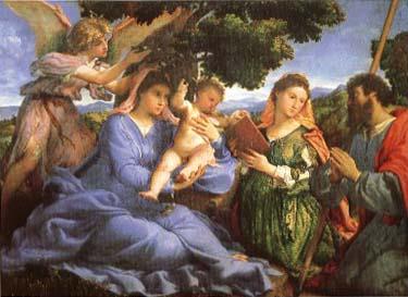 Lorenzo Lotto Madonna and child with Saints Catherine and James oil painting picture